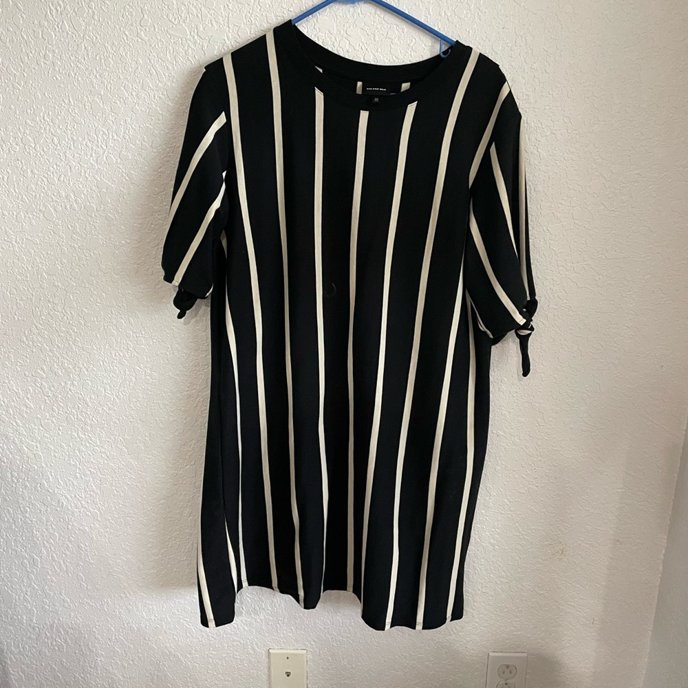 Black & white striped dress